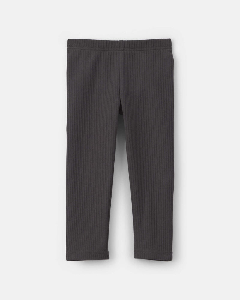 Toddler Girl Fleece Pull-On Stretch Leggings - Black, image 2 of 4 slides