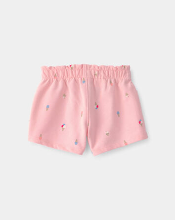 B&eacute;b&eacute; fille - Short en jersey bouclette &agrave; motif de cr&egrave;me glac&eacute;e - Rose, 