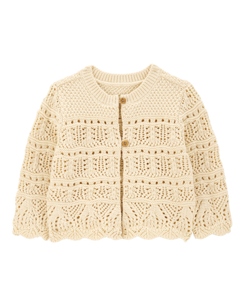 Baby Pointelle Cardigan - Cream, 