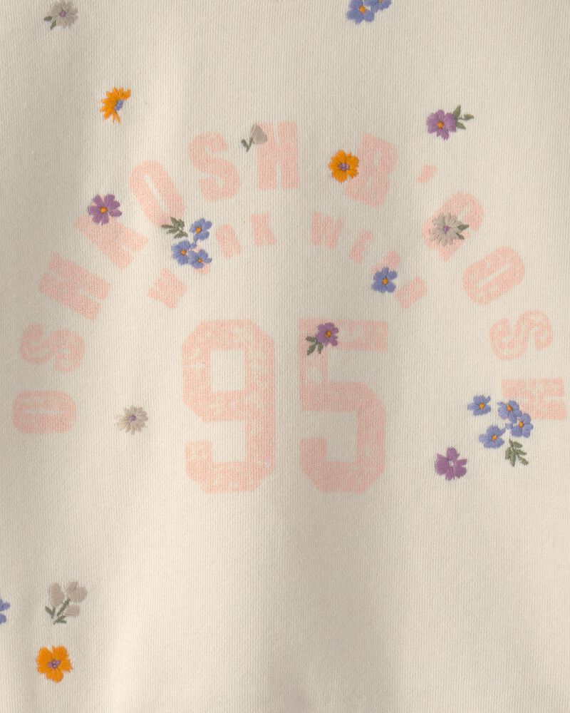 Girls 'OshKosh' Floral French Terry Pullover Sweatshirt - Cream, image 2 of 4 slides