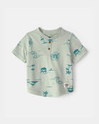 Baby Boy Beach Henley Top - Green, image 1 of 3 slides