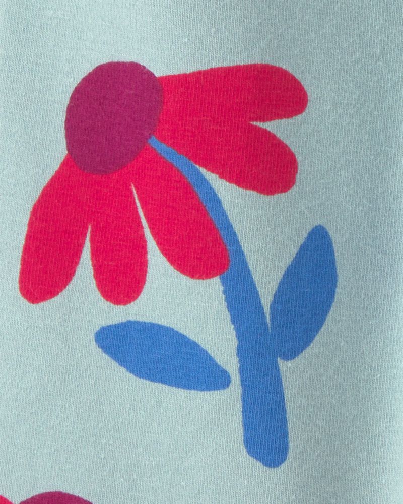 Toute-petite fille - Legging extensible &agrave; jambe &eacute;vas&eacute;e &agrave; motif floral - Bleu/Rouge, image 3 sur 3 diapositives