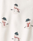 Baby Organic Cotton Sleep & Play Pyjamas in Snowman Print, image 3 of 4 slides