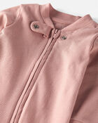 Baby Girl Organic Cotton Sleeper Pyjamas in Pink, image 2 of 4 slides