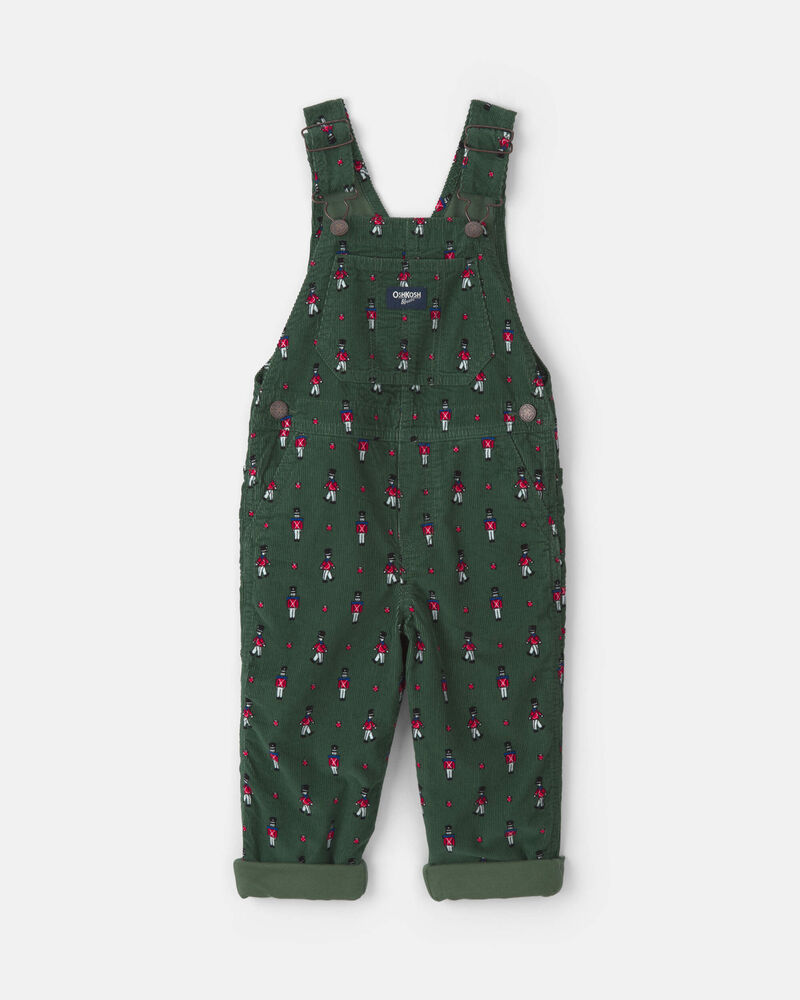 Toddler Boy Nutcracker Corduroy Overalls - Green, image 1 of 4 slides