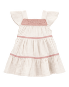 Baby Girl Striped Tiered Dress, image 1 of 5 slides