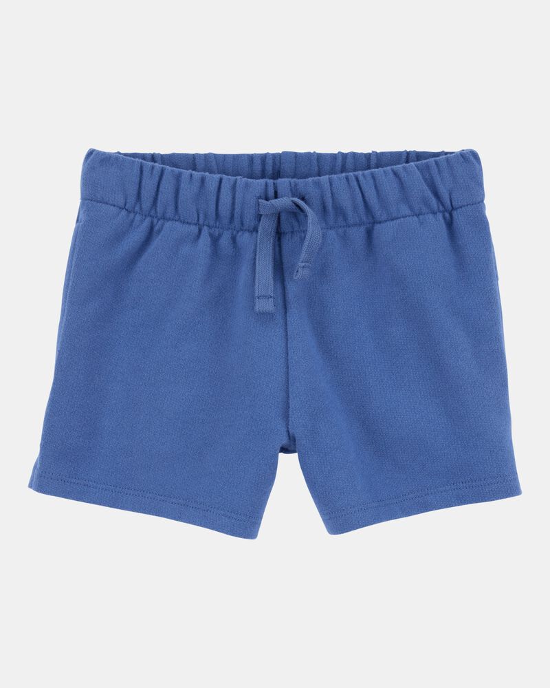 Baby Pull-On French Terry Shorts - Blue, image 1 of 4 slides