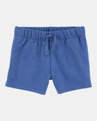 Baby Pull-On French Terry Shorts - Blue, image 1 of 4 slides