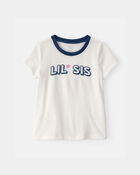 Toddler Girl 'Lil Sis' Graphic Tee - Ivory, image 1 of 4 slides