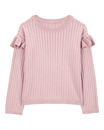 Kid Ribbed Long-Sleeve Sweater - Pink, 