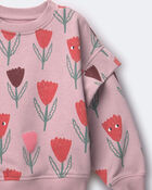 Toute-petit fille - Chandail double &eacute;paisseur &agrave; imprim&eacute; tulipe - Mauve, image 5 sur 5 diapositives