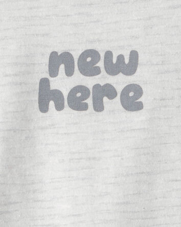 B&eacute;b&eacute; - Cache-couche &agrave; imprim&eacute; &laquo;New Here&raquo; - Gris, 