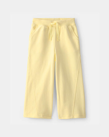 Tout-petit fille - Pantalon &agrave; jambe large en jersey bouclette - Jaune, 