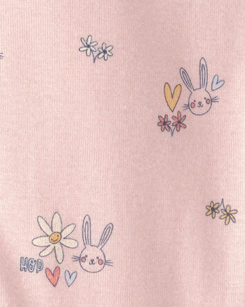 Toddler Girl Easter Bunny 100% Cotton Snug Fit 1-Piece Pajama Set - Pink, 