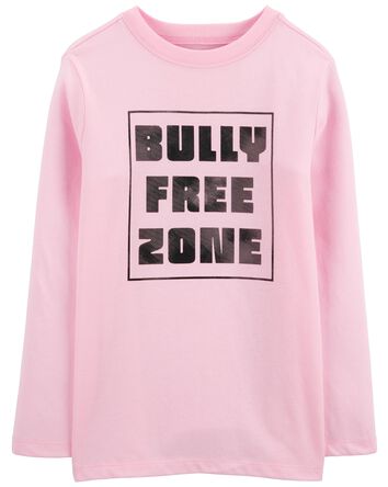 Kid Bully Free Zone Long-Sleeve Tee - Pink, 