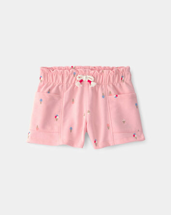 Toddler Girl Ice Cream French Terry Shorts - Pink, 