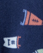 Baby Boy Sports Print Loose Fit Long-Sleeve Sleeper - Navy Blue, image 3 of 4 slides