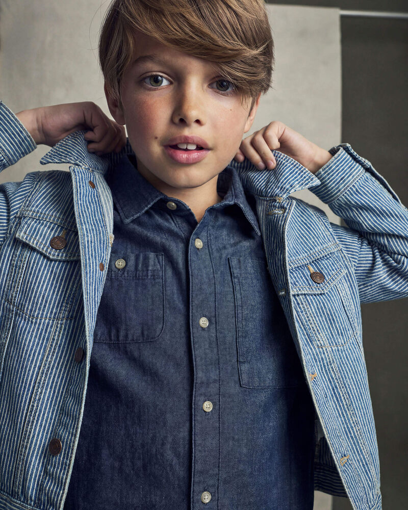 Kids Hickory Denim Jacket - Light Wash, image 3 of 4 slides