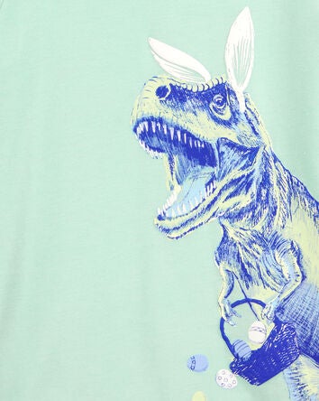 Kid Dinosaur Cotton Blend Short-Sleeve Tee - Green, 