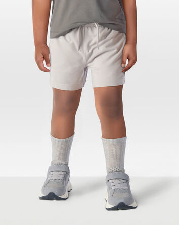 Enfant en bas âge Short à enfiler en tricot de couleur unie - Gris, 
