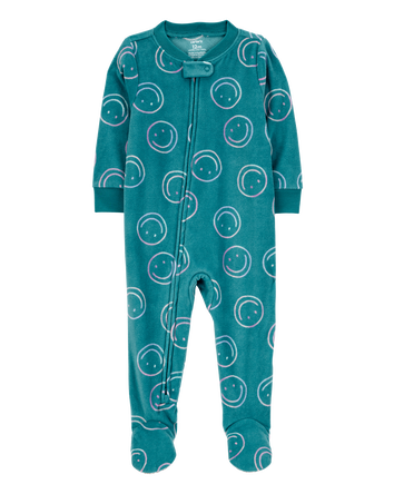 Baby 1-Piece Smiley Face Fleece Footie Pyjamas, 