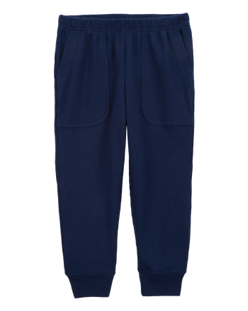 Toddler Solid Loose Fit Waffle Knit 2-Piece Pyjamas - Navy, 