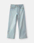 Girls Heart Denim Wide-Leg Jeans - Light Wash, image 1 of 5 slides