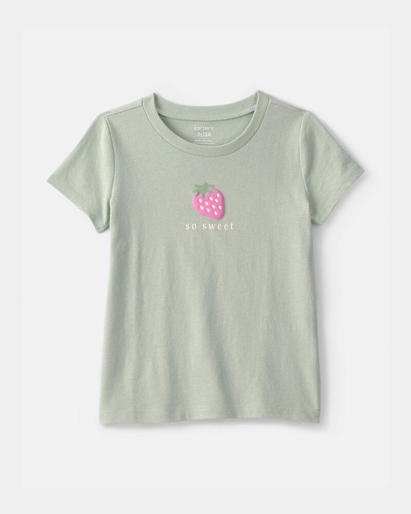 Toddler Girl Strawberry Graphic Tee - Green, image 1 of 4 slides
