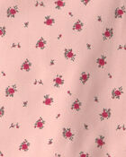 Filles - Robe &agrave; volants en coton biologique &agrave; imprim&eacute; floral rose p&acirc;le, image 5 sur 5 diapositives