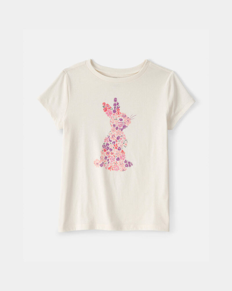 Girls Bunny Graphic Tee - Cream, image 1 of 3 slides