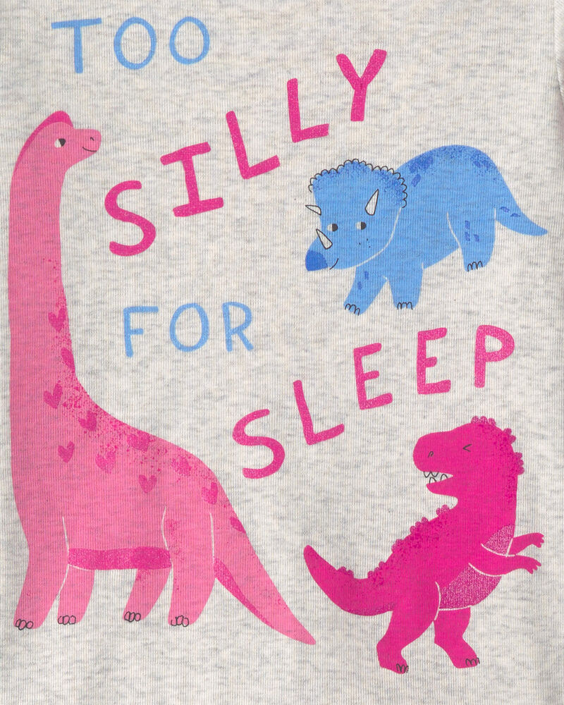 Baby Girl 4-Piece Dino Heart Cotton Snug Fit Pyjama Set - Pink, image 2 of 4 slides