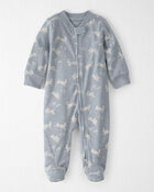 Baby Organic Cotton Sleeper Pyjama in Blue Bunnies Print, image 1 of 5 slides
