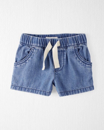 Baby Organic Cotton Chambray Shorts, 