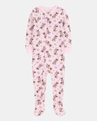 Baby Disney&copy; Minnie Mouse Snug Fit Cotton Footie 1-Piece Pyjamas - Pink, image 1 of 3 slides