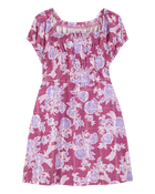 Enfant en bas âge Robe à smocks à motifs de fleurs - Rose, image 1 sur 4 diapositives