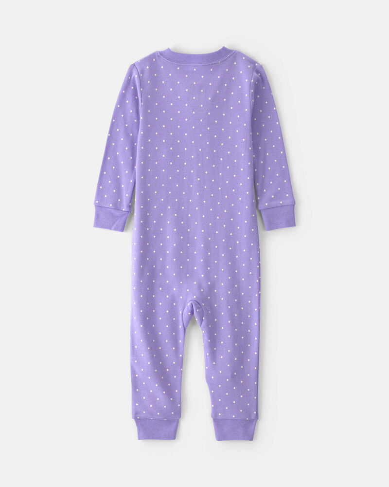 Toddler Girl 1-Piece Pets 100% Cotton Snug Fit Pyjama - Purple, image 2 of 4 slides
