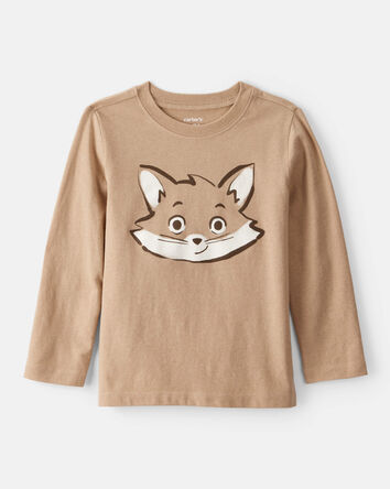 Tout-petit garçon - T-shirt graphique à manches longues Fox - Brun, 