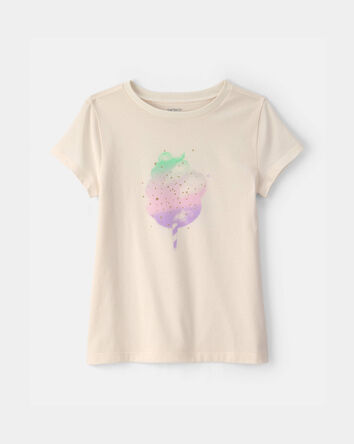 Girls Cotton-Candy Graphic Tee - Cream, 