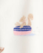 Baby Girl Animal Ski Print Loose Fit Long-Sleeve Sleeper - Cream, image 3 of 4 slides