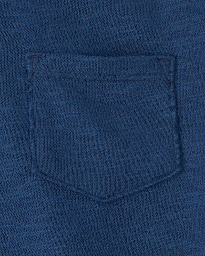 Toddler Boy French Terry Pocket T-Shirt - Blue, image 3 of 4 slides