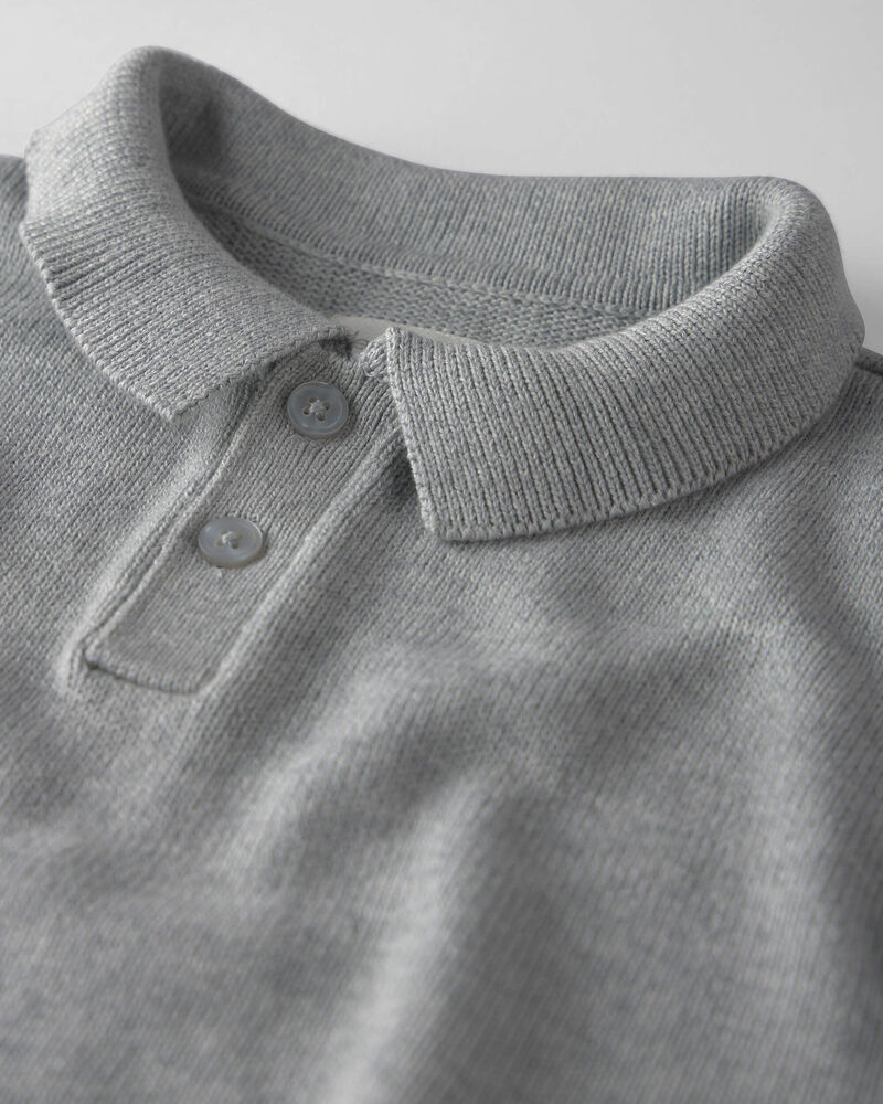 Gar&ccedil;ons - Chandail polo en tricot de coton biologique, image 2 sur 3 diapositives