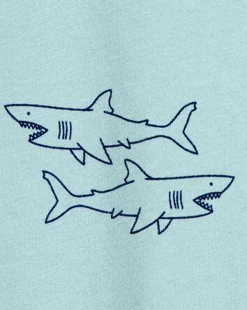 Baby Boy Shark Print Cotton Romper, 