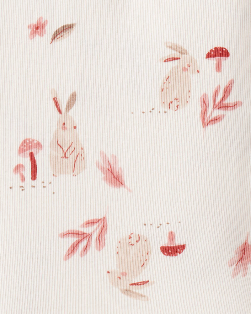 Toddler 2-Piece Bunny Floral 100% Snug Fit Cotton Pyjamas, image 2 of 3 slides