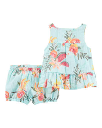 Baby 2-Piece Seersucker Floral Print Set, 