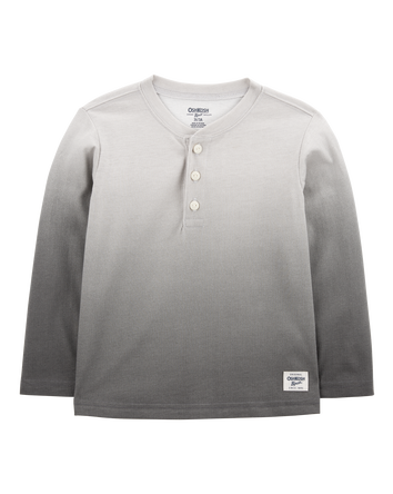 Toddler Ombre Long-Sleeve Henley Shirt - Gray, 