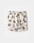Gar&ccedil;ons - Short &agrave; motif de plage - Cr&egrave;me/Noir, image 4 sur 5 diapositives
