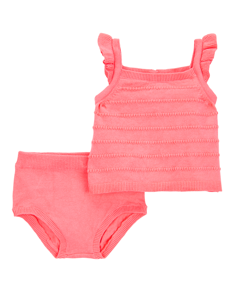 Baby 2-Piece Sweater Knit Tank & Diaper Cover Set, image 1 of 3 slides