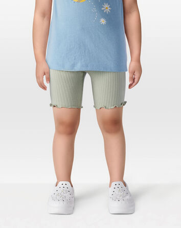 Enfant en bas âge Short extensible en tissu côtelé - Vert, 