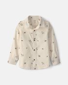 Boys Dog Long-Sleeve Button-Down Shirt - Cream, image 1 of 3 slides