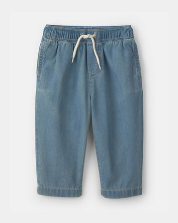 B&eacute;b&eacute; - Pantalon &agrave; jambe droite en chambray - D&eacute;lav&eacute; clair, 